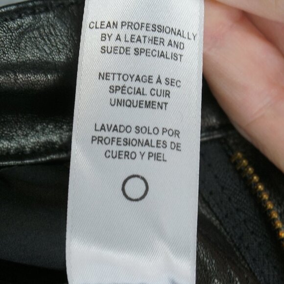 New Frame Le Skinny de Jeanne Mid-Rise Leather Pants in Washed Black size 23 - Picture 16 of 16